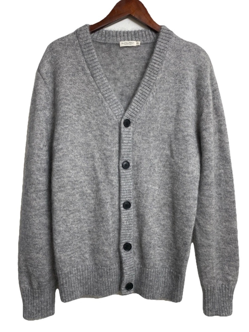 SUITSUPPLY Cardigan Mens Size Medium Mohair Silk Gray V-Neck New!
